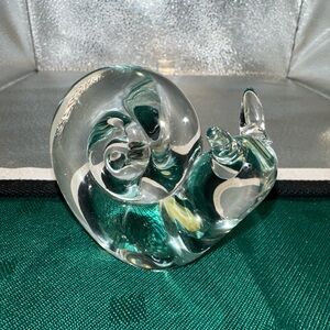 Vintage 5 Hand Made Crystal made in Taiwan Elegant Glass Snail Figurine